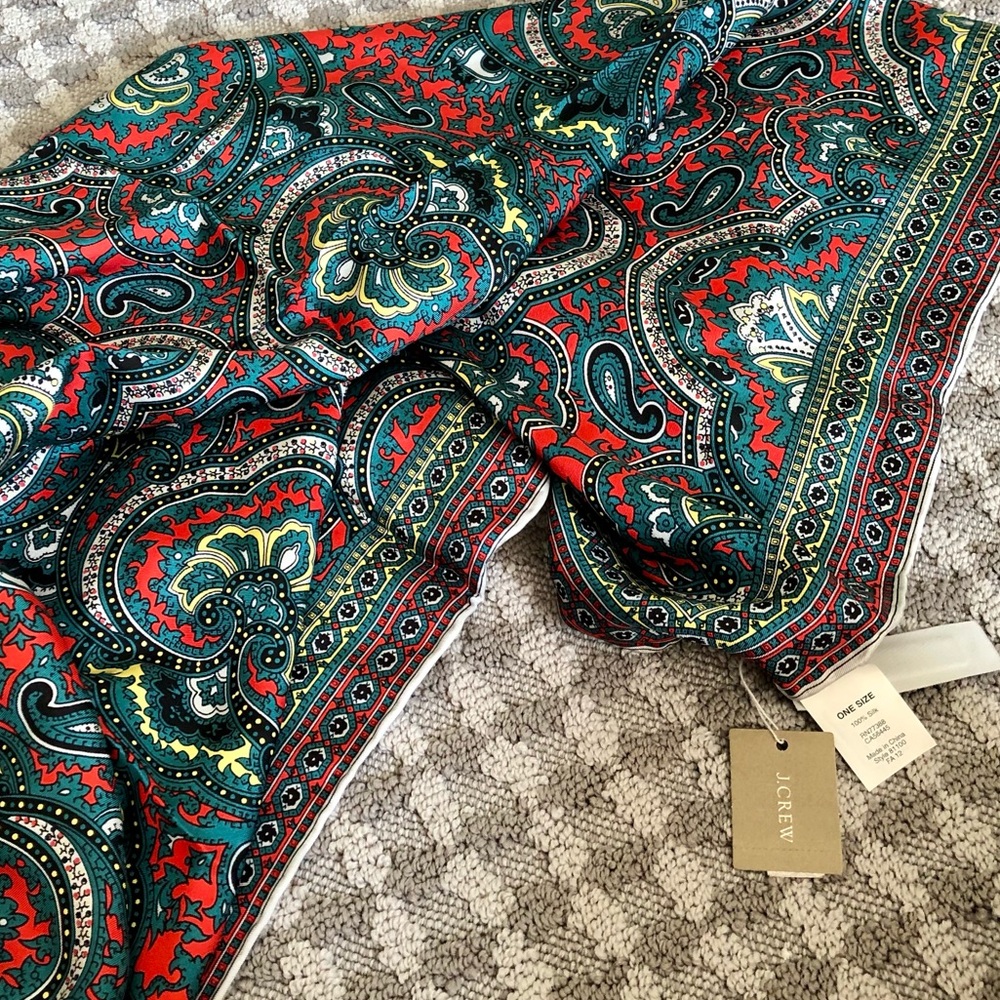 J.Crew 100% Silk Scarf, NWT